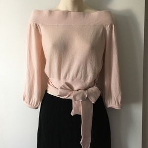 Elegant Pink Off-Shoulder Sweater